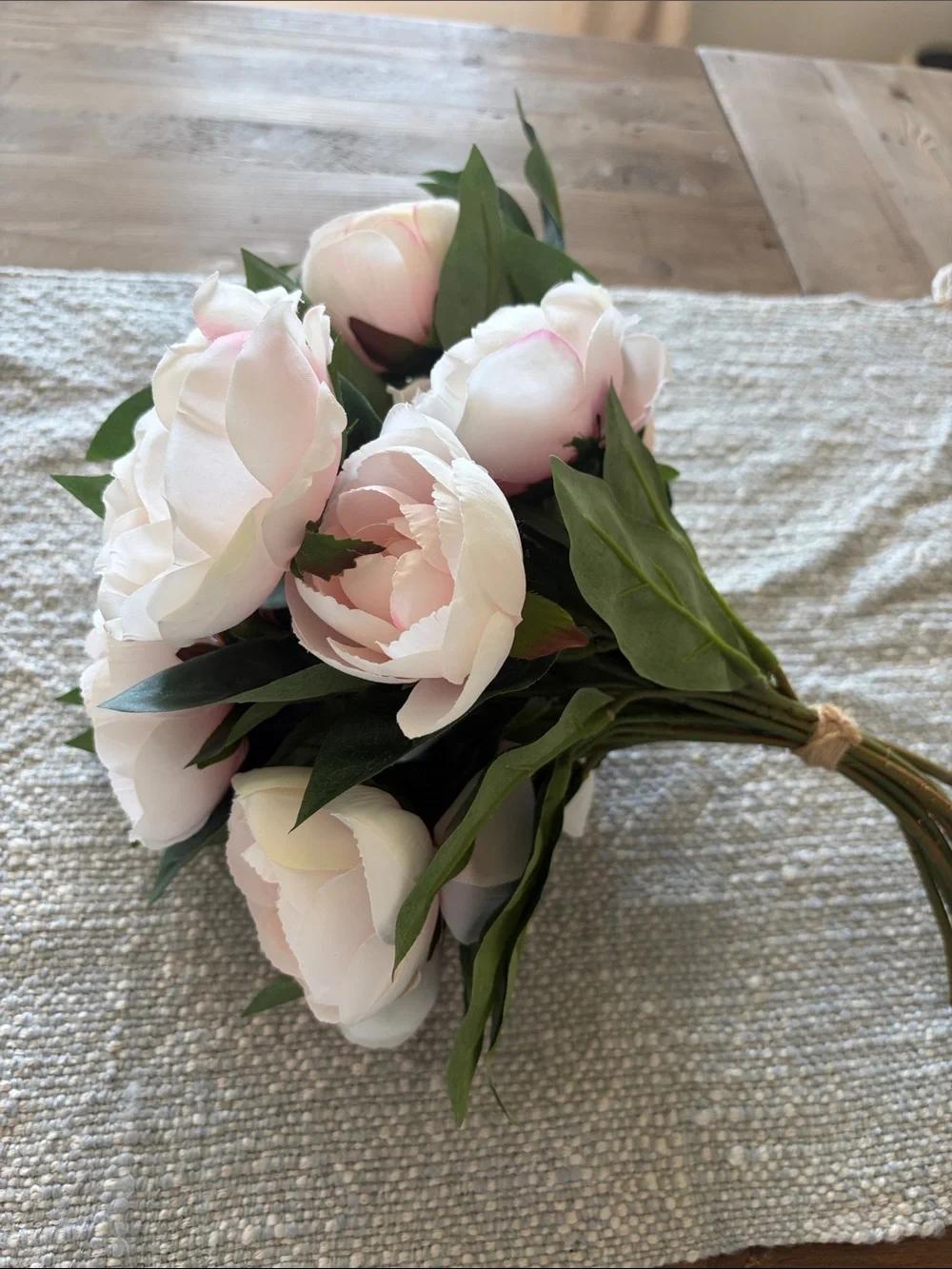 Pottery Barn Soft Pink and White Peony Faux Bouquet